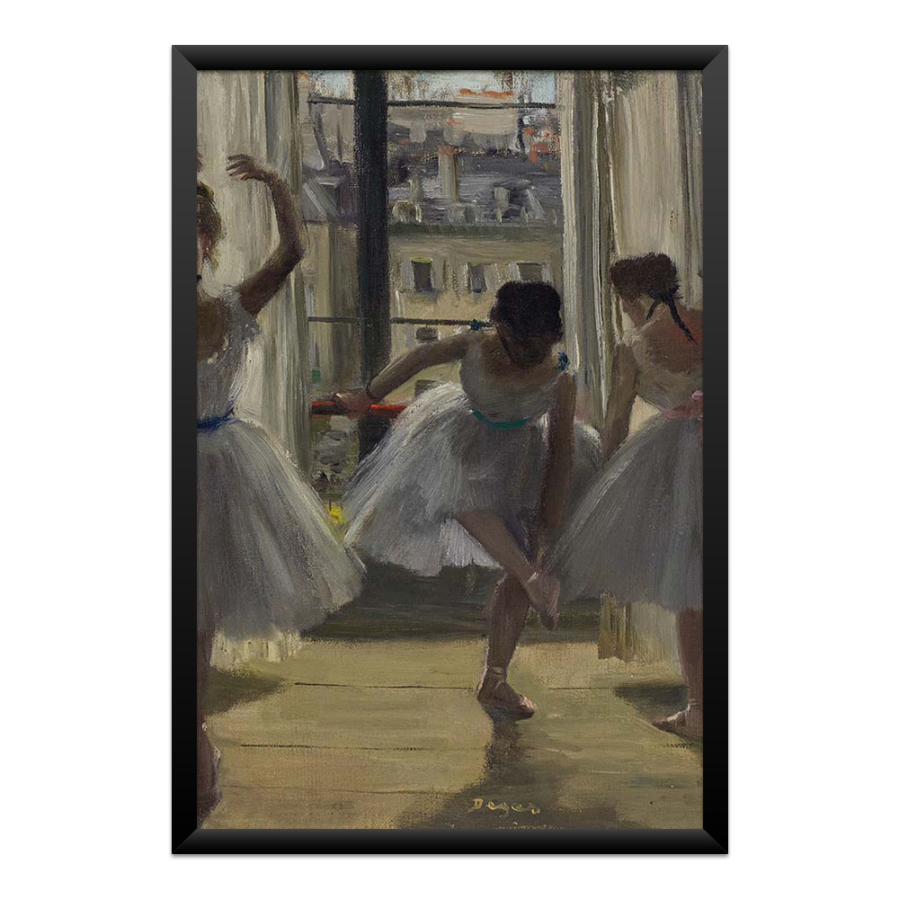quadro-edgar-degas-bailarinas-ballet-arte-impressionista-qpd85003-01-moldura-preta-frente Quadro Edgar Degas – Bailarinas do Ballet | Arte Impressionista - Imagem 1