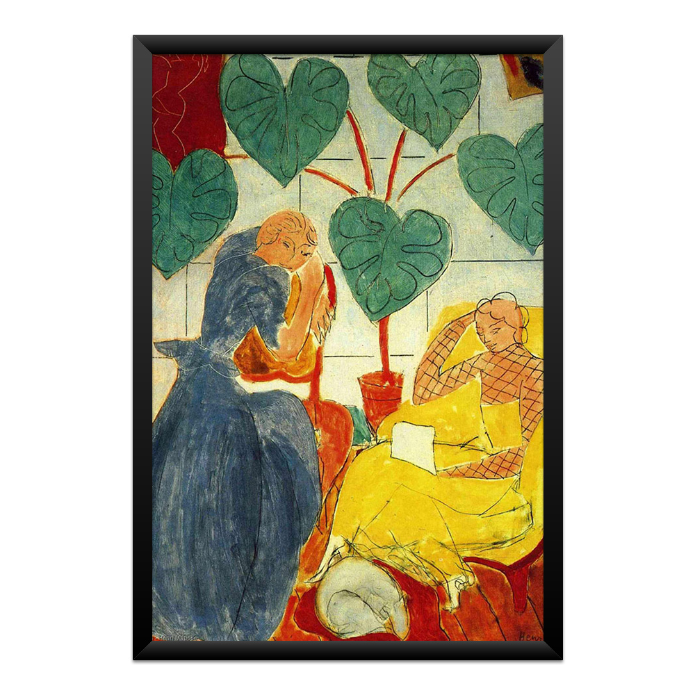 quadro-two-women-henri-matisse-arte-moderna-fauvismo-classico-qpd88966-01-moldura-preta-frente Quadro Two Women – Henri Matisse - Imagem 1
